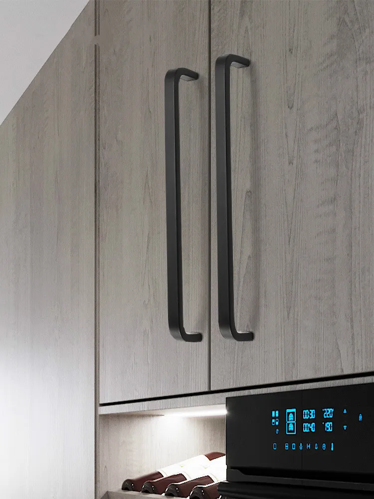 Современный минималистичный черный шкаф с ручкой выдвижные ящики для шкафа