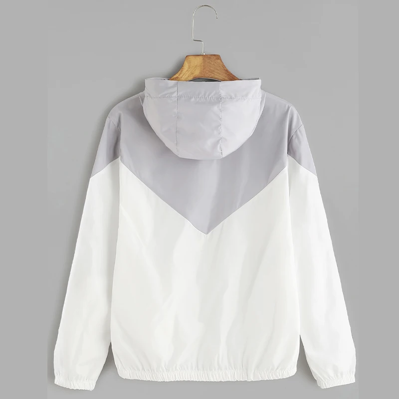 Женская тонкая куртка для бега VEQKING с длинным рукавом на молнии капюшоном и