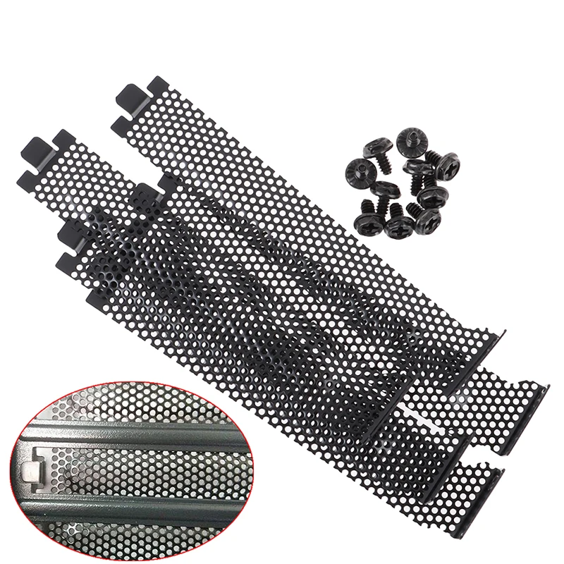 

10Pcs/lot Black Hard Steel Dust Filter Blanking Plate PCI Slot Cover With Screws