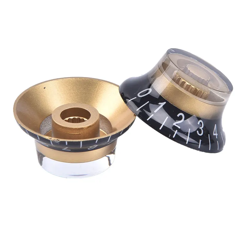 

2/4pcs LP Electric Guitar Volume Tone Knob Top Hat Straight Guitar Speed Control Knob Plastic Guitar Accessories Gold Black
