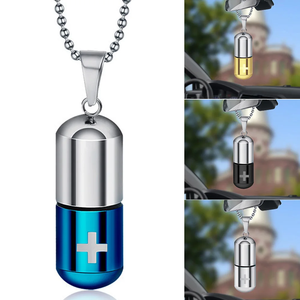 

Air Freshener Empty Capsule Bottle Car Hanging Perfume Bottle Pendant Essential Oil Diffuser Car Styling Ornaments Interior