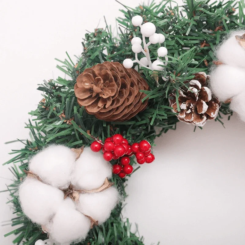 Christmas Wreath Nut &amp Cotton Door Decoration | Дом и сад