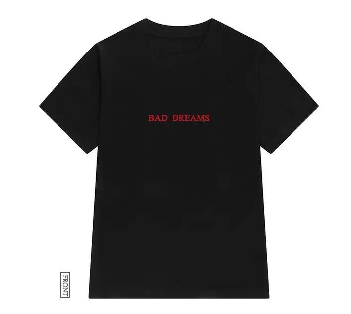 bad dreams red Letters Print Women tshirt Cotton Casual Funny t shirt Gift 90s Lady Yong Girl Drop Ship S-900 | Женская одежда