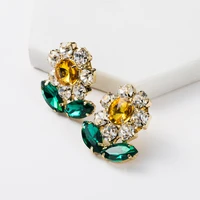 korean fashion cute crystal flower earrings for women 2021 jewelry