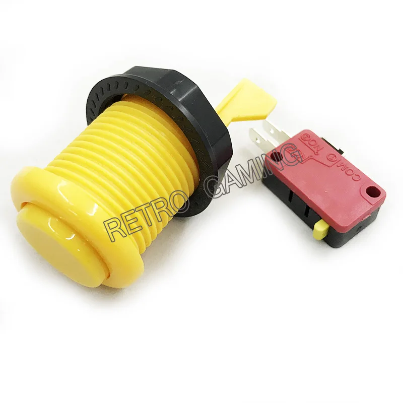 100 шт 28 мм монтажное отверстие аркадная кнопка американский стиль 6 цветов