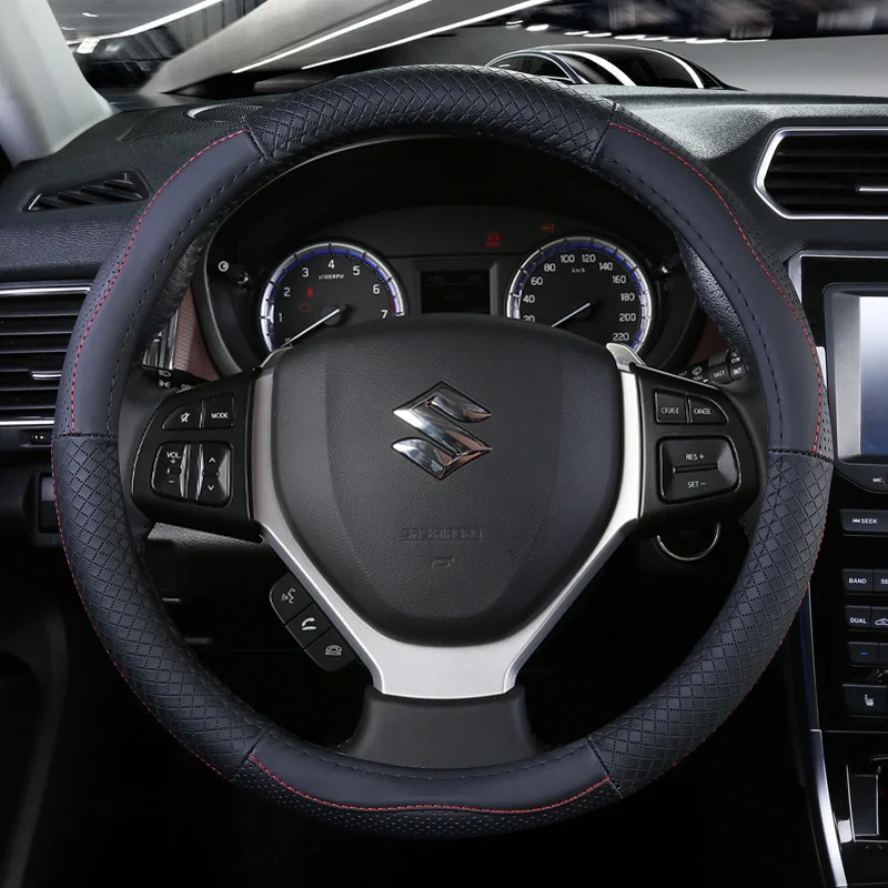 Верхние Кожаные чехлы на руль для Suzuki Alivio/Ciaz Baleno Celerio Jimny SX4 S Cross Grand Vitara Aerio Kizashi