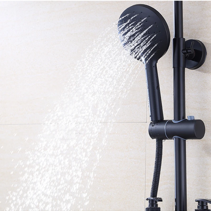 Душевой набор XAOZO для ванной комнаты черный бытовой медный смеситель душа