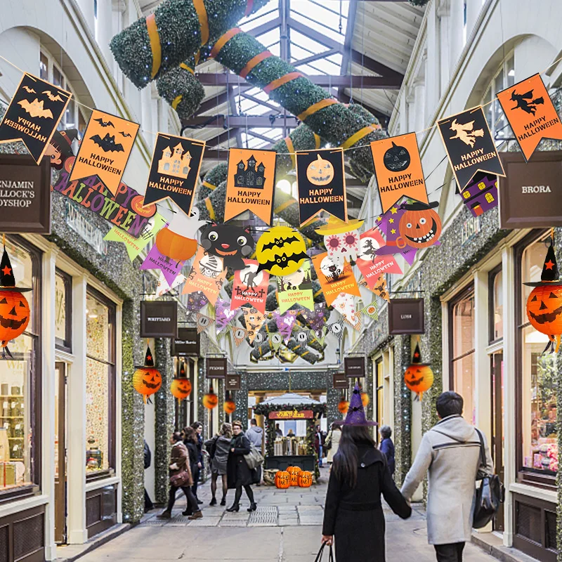 21 вид украшения для Хэллоуина с флагом из мультфильма Тыква призрак вечерние