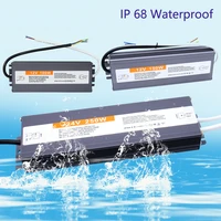 ip68 led ultra thin waterproof lighting transformers ac 220v to dc 12 v 24v power supply 100w 200w 300w 12v led driver 60w