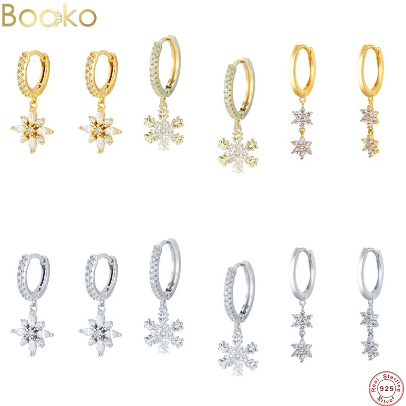 Женские серьги-кольца из серебра 925 пробы с цирконом | Украшения и аксессуары