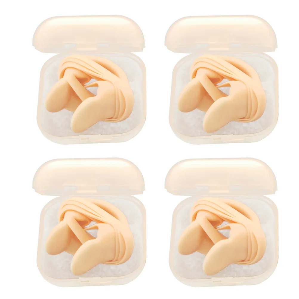 

4pcs Silicone Swimming Nose Clip with Strap Nose Protection Swimming Accessory for Kids and Adult