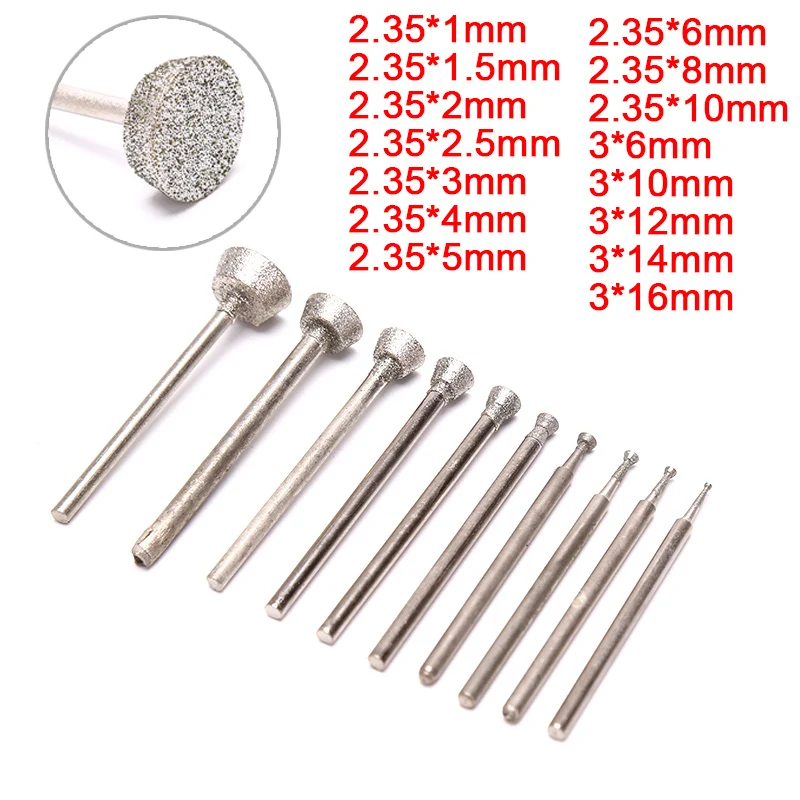 

1 PC Diamond Grinding Head Burrs Grind Inverted Trapezoid Stone Jade Engraving Carving Peeled Rotary Tools Burs Mini Drill Bit