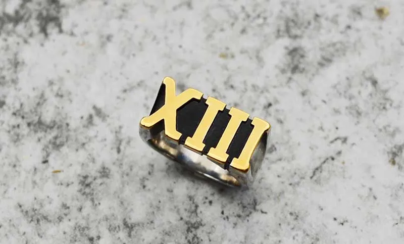 Onlysda римское цифра XIII Lucky 13 римское кольцо 316L из нержавеющей стали для мужчин мальчиков крутое кольцо байкера OSR146