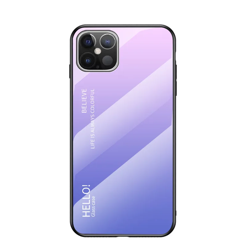 Gradient Glass Anti-drop Phone Case for Iphone 11PRO X XS MAX XR PLUS Painted Tempered Back Cover 8 7 6 SE | Мобильные телефоны и