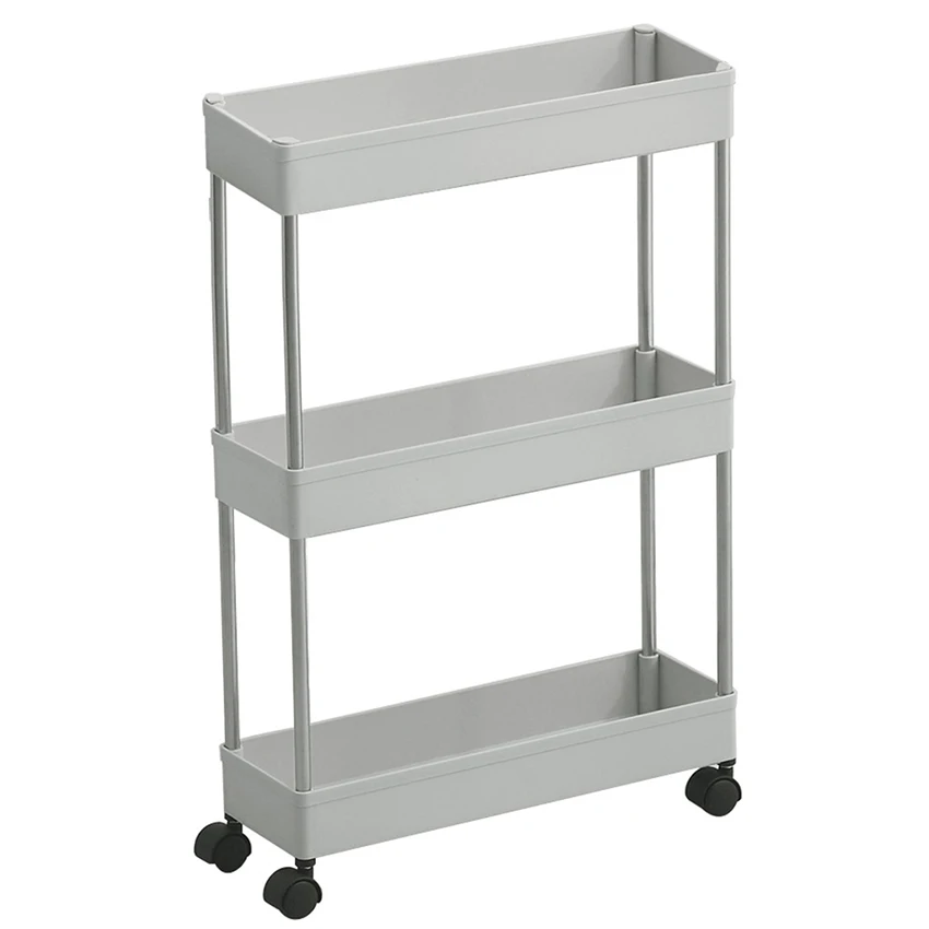Двухуровневый кухонный стеллаж для хранения Стеллаж с колесами тонкая