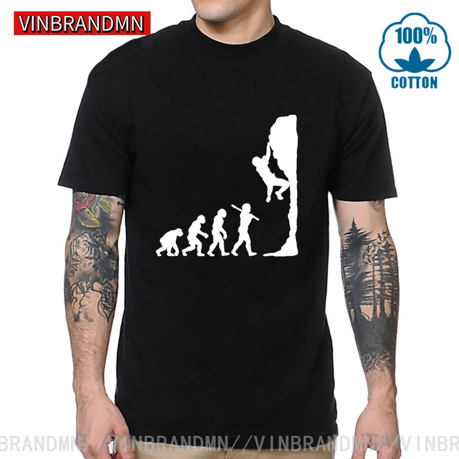 

Винтажные футболки для экстремального скалолазания, Мужская модная брендовая одежда, ретро футболки для скалолазания, эволюции, футболки д...