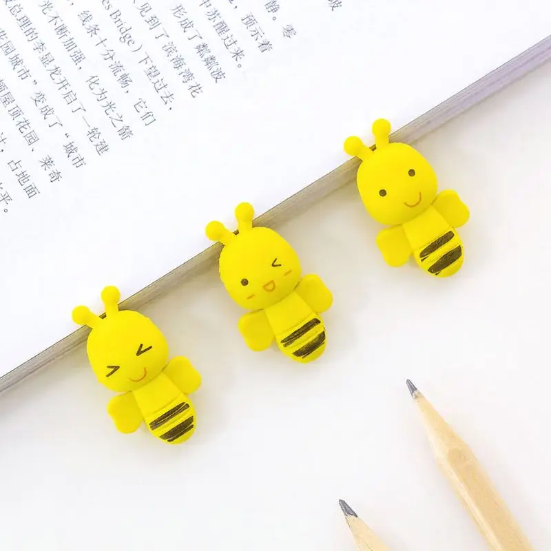 4 шт. милые мини-ластики в виде животных насекомое маленькая желтая пчела