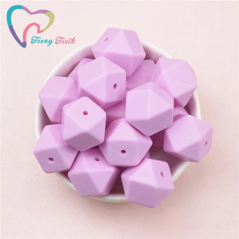 10 шт. бледно розовые силиконовые шестигранные бусины для прорезывания