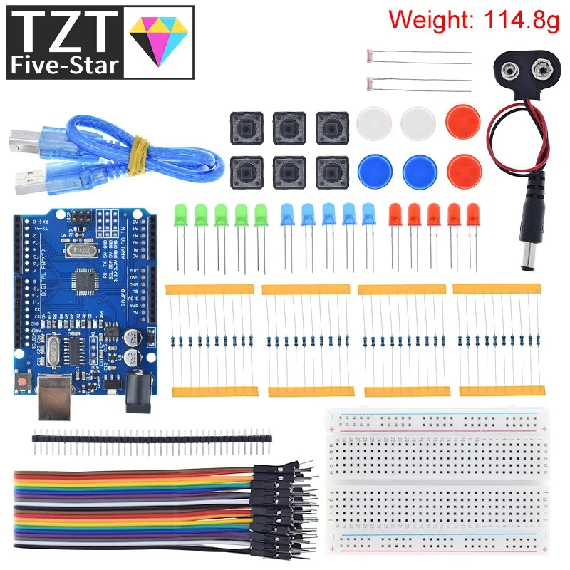 Стартовый комплект для UNO R3 миниатюрная макетная плата светодиодный