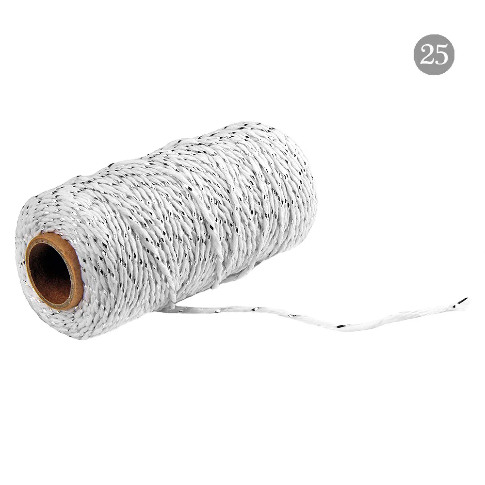 25 2 мм 2ply шпагат, веревка хлопковые шнуры веревочная лента для подарка ремесло baby shower Свадебные украшения mariage рождественские аксессуары для дома - Цвет: 25