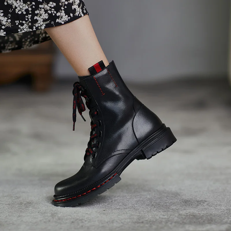 Женские ботильоны из натуральной коровьей кожи Mordoan короткие ботинки в