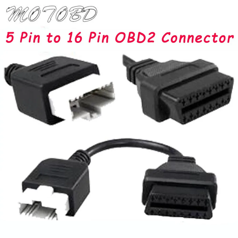 Новый OBD адаптер для Honda 5Pin OBD1 OBD2 16Pin Женский Диагностический разъем 5-контактный