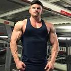 Мужская хлопковая майка без рукавов, для бодибилдинга и фитнеса