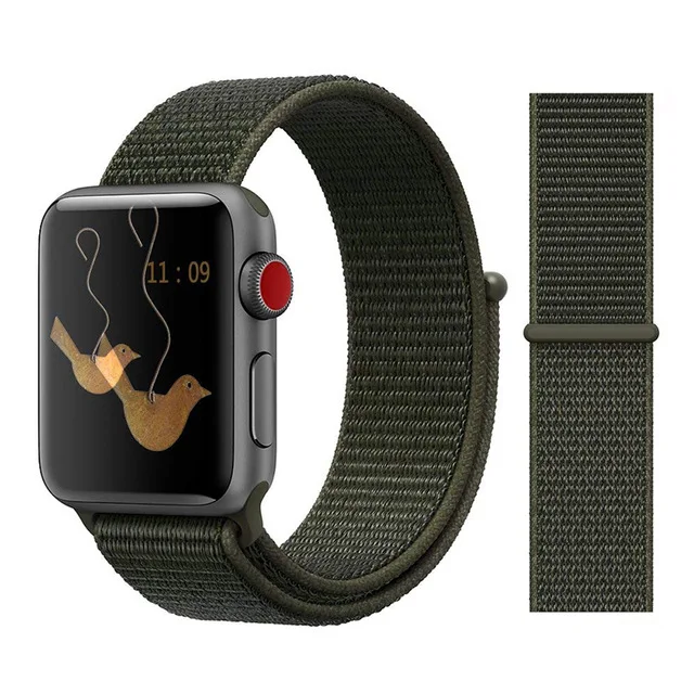 Für Apple часы Uhr группа серии 3/2/1 38 мм 42 мм нейлон Weiche Atmungsaktive нейлон für наручных часов iWatch, ersatz Спорт Шлайфе series4 40 мм 44 м - Цвет ремешка: Color17 cargo khaki