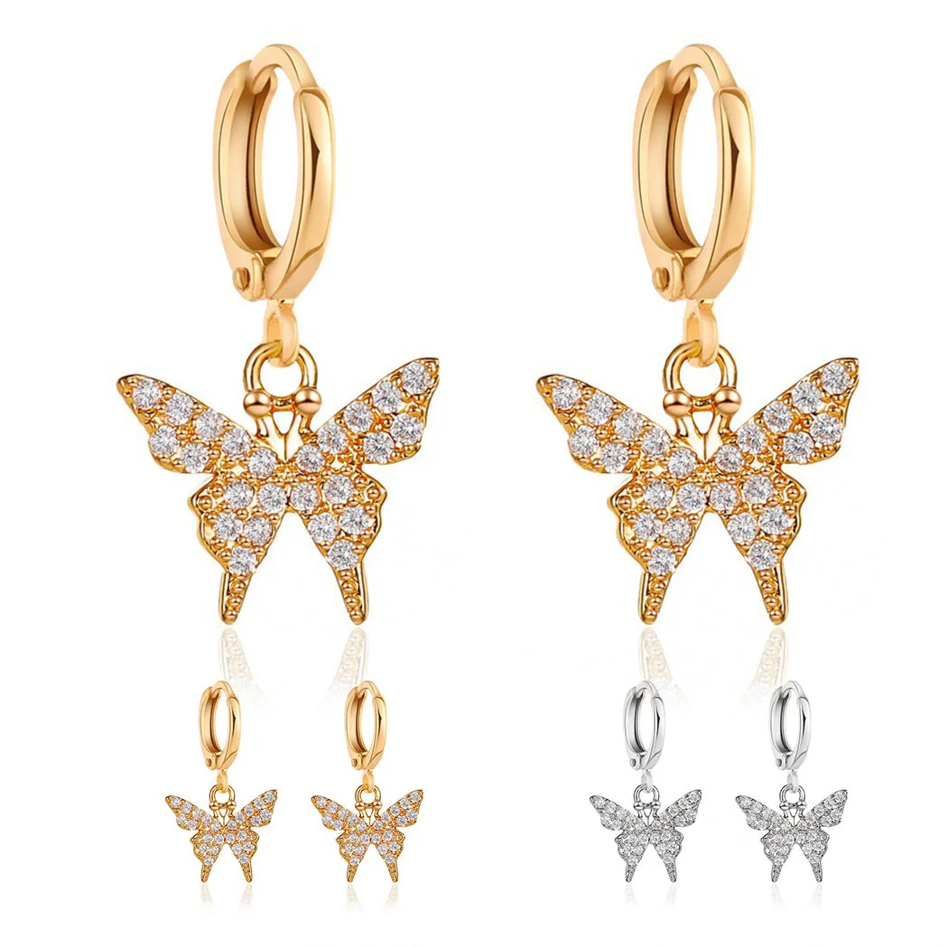 

New Women'S Earrings Fashion Butterfly Small Butterfly For Women Animal Sweet Colorful Drop Earrings For Girls Jewelry