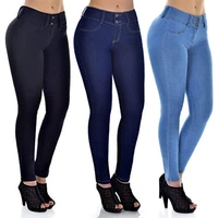 skinny sexy women jeans high waist slim stretch jeans street fashion long blue denim pencil pants oversized women pants s 2xl