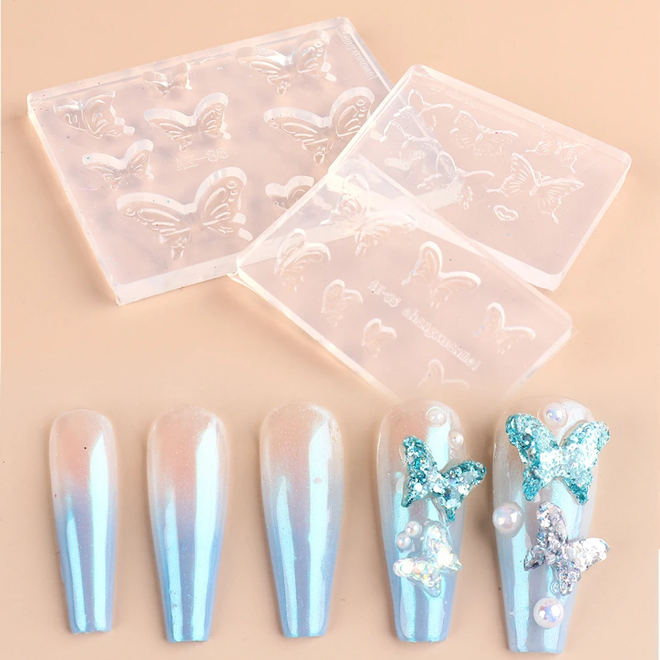 1 шт Nail Art 3D шаблон для вырезания УФ-строитель поли-гель Бабочка платье-пачка с