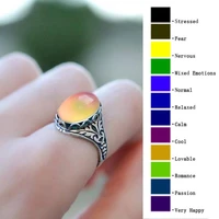 women girls party jewelry mood ring temperature different gems sensitive color change retro finger rings
