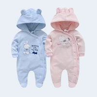 new spring and autumn clothing hooded cartoon tights baby long sleeve foot wrapped newborn clothes newborn