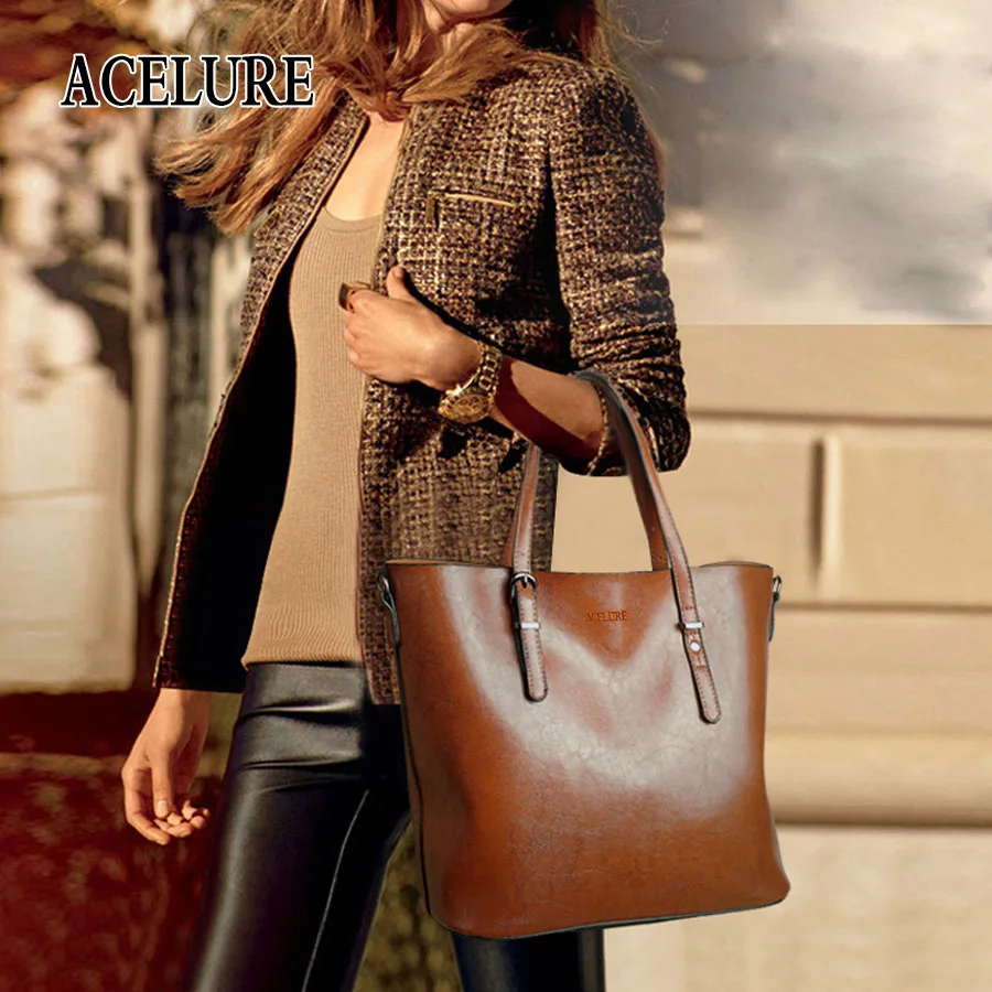 

High Quality Women Messenger Bag PU Leather Shoulder Bag Fashion Women Handbag Oil Wax Large Capacity Casual Tote bolsa feminina