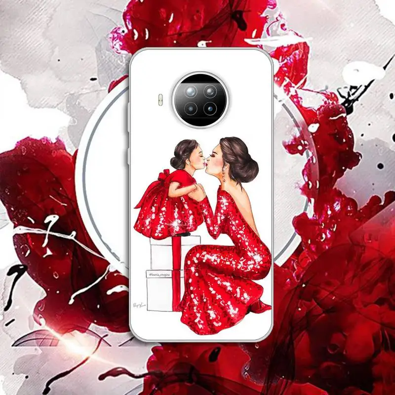 

Phone Case Transparent for Xiaomi mi Redmi note 10 t 8 9 pro lite 11 Samsung S 8 9 10 20 Super Mama baby cute love
