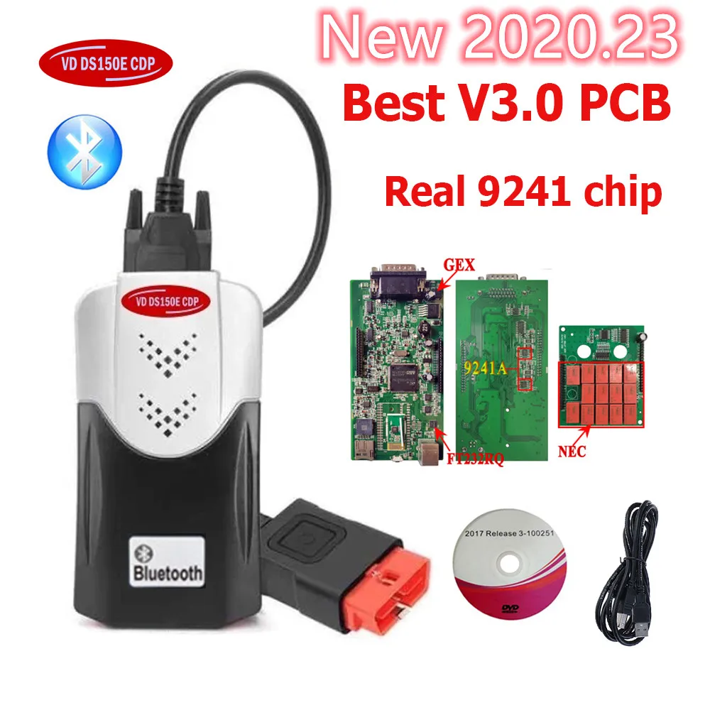 2021 лучший V3.0 PCB 2020 23/2017.R3 генератор ключей новый VCI vd ds150 cdp bluetooth OBD2 сканер для delphis
