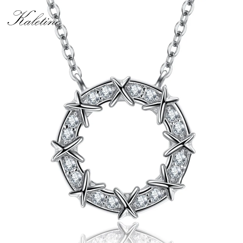 Kaletine Silver Хо Цепочки и ожерелья Марка CZ колье кулон для Для женщин партия