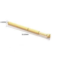 100pcs metal brass needle plated spring compression test probe pa125 h2 tool instrument diameter 2 02 mm length 33 35mm