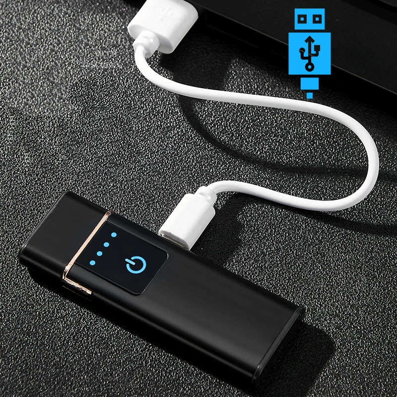 Двусторонняя зажигание USB электрическая зажигалка для сигарет ветрозащитные Плазменные дуговые зажигалки Вольфрамовая нагревательная катушка Зажигалка гаджеты для мужчин