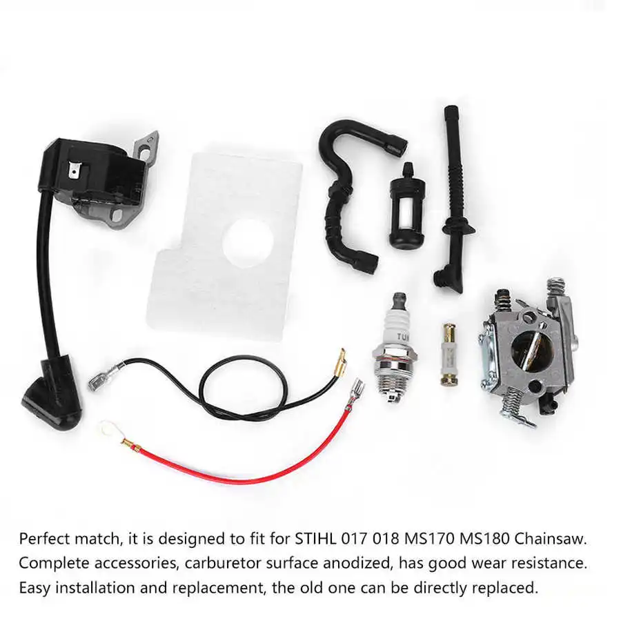 Карбюратор воспламенитель воздушный фильтр комплект подходит для STIHL 017 018 MS170 MS180