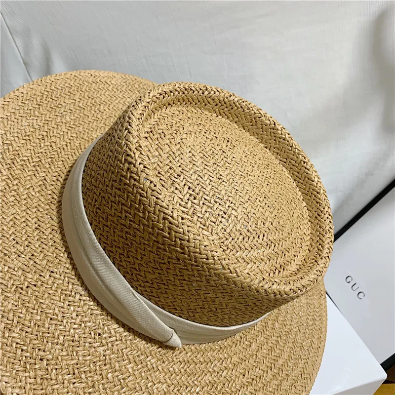 

Sun Hats Straw Hat European and American Retro Gold Braided Hat Female Loose Sunscreen Sunshade Flat Cap Visors Hats Gorras