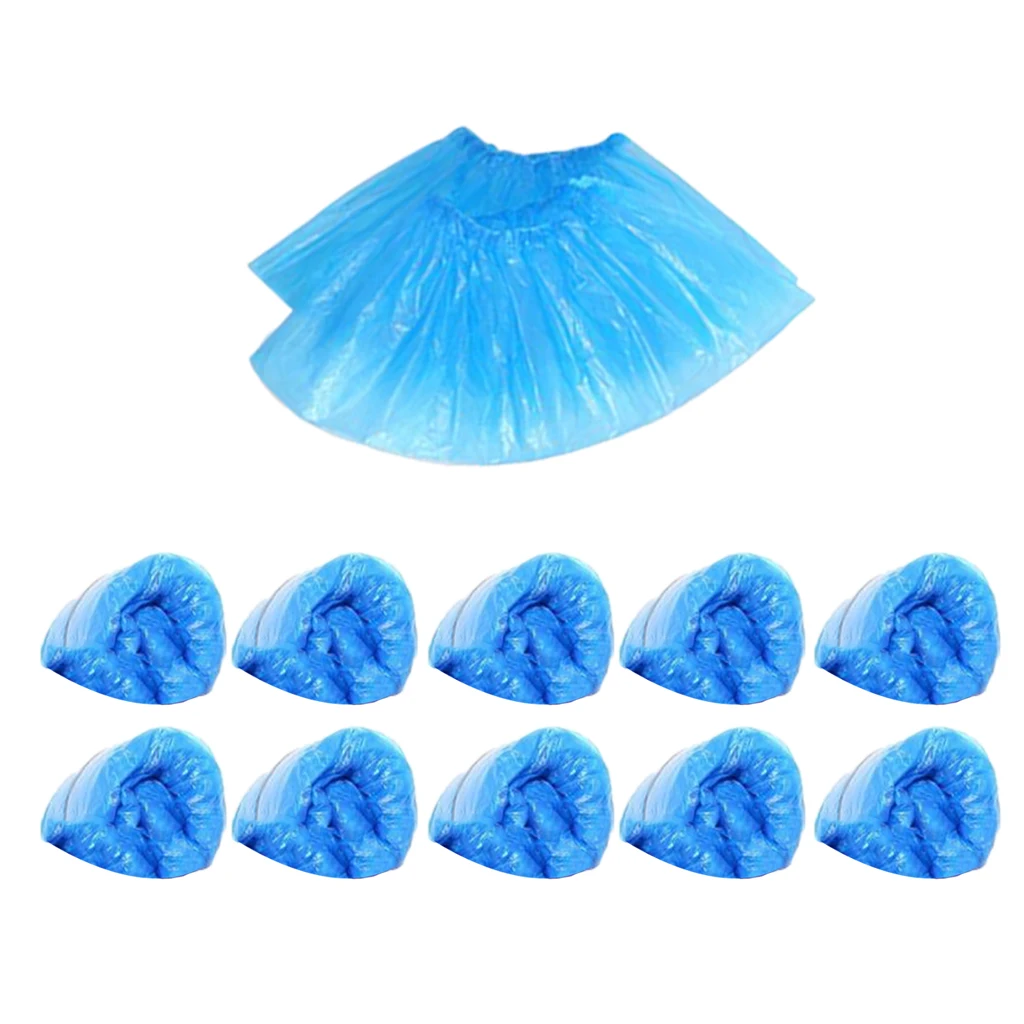 

100x Disposable Thick Plastic Shoe Cover Water Resistant Protective Covers Disposable Rain Boots Covers