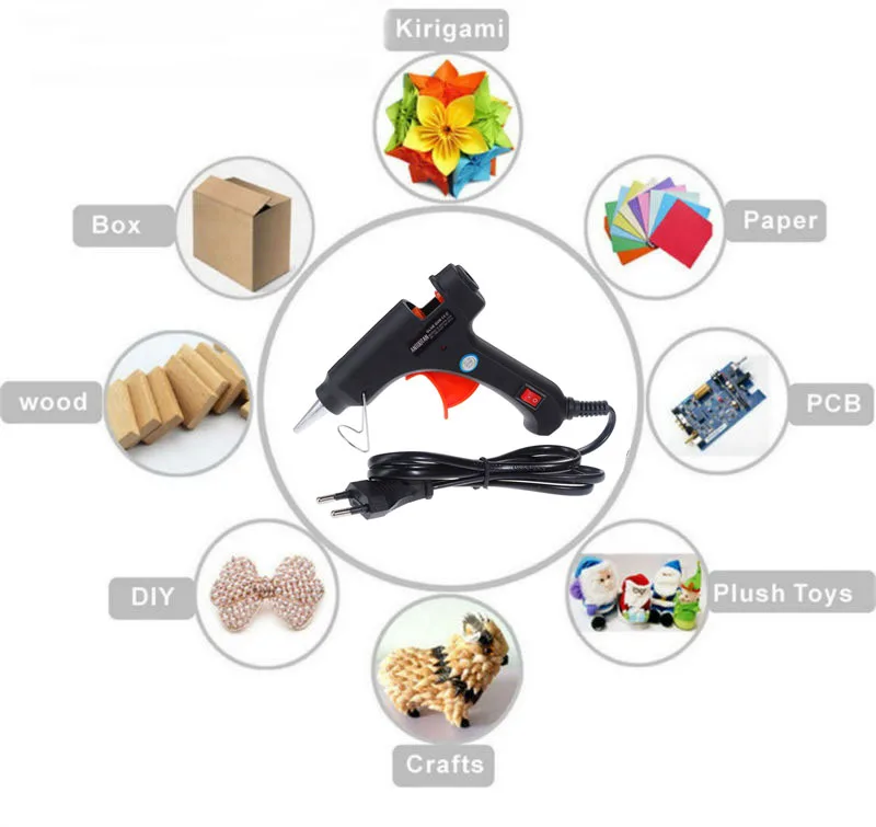 Профессиональный клеевой пистолет 20 Вт с термоклеем практичный беспроводной