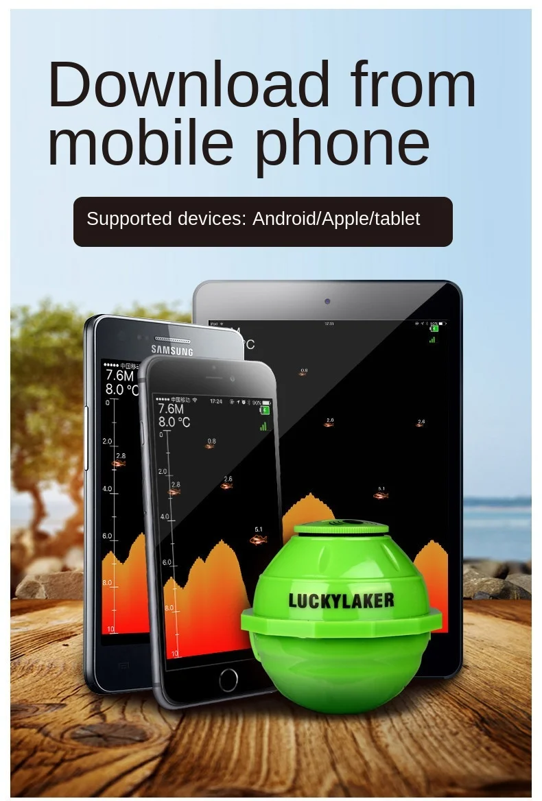 Эхолот для поиска рыбы беспроводное устройство с высоким разрешением | Спорт и