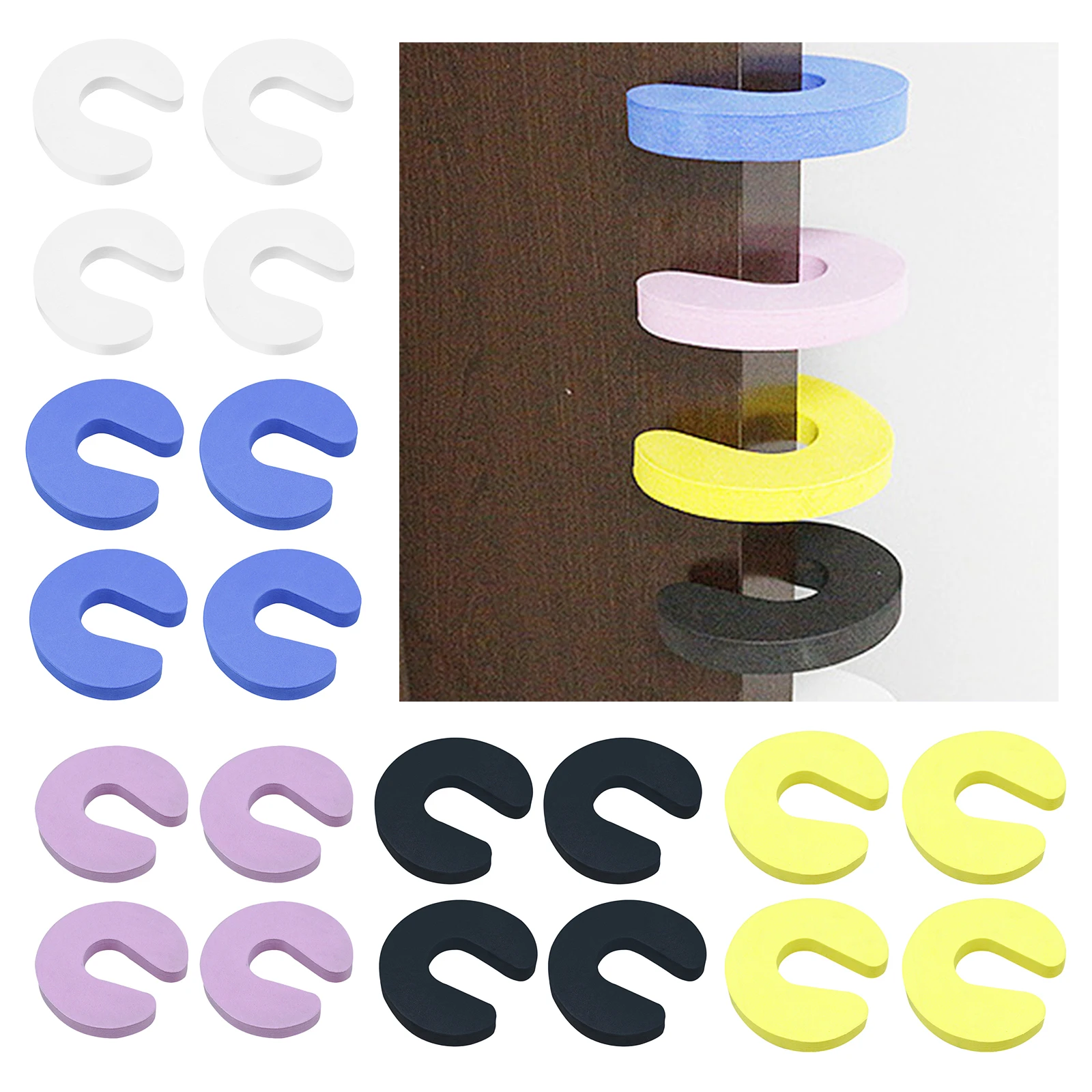 

Pack of 4 Door Finger Pinch Guard Baby Safety Security Children Sleek Design Door Finger Stopper Baby Safety Security