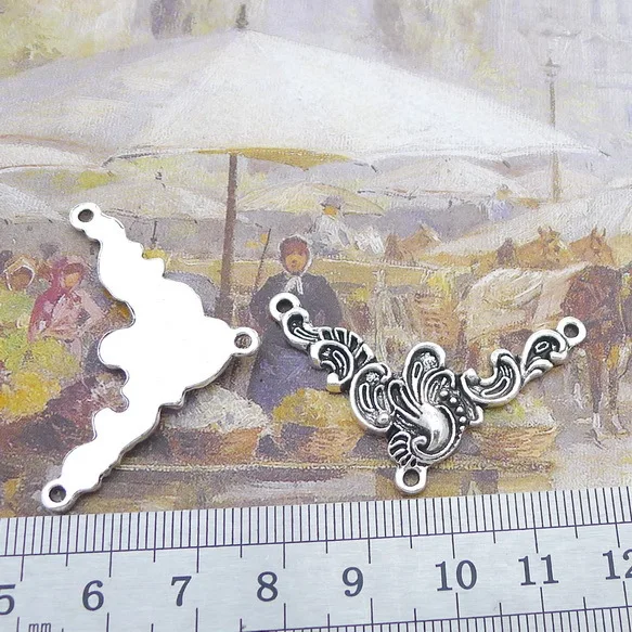 

Bulk Jewelry Bracelet Making 3 Pieces 27x41mm Antique Silver Color Xiangyun Connector