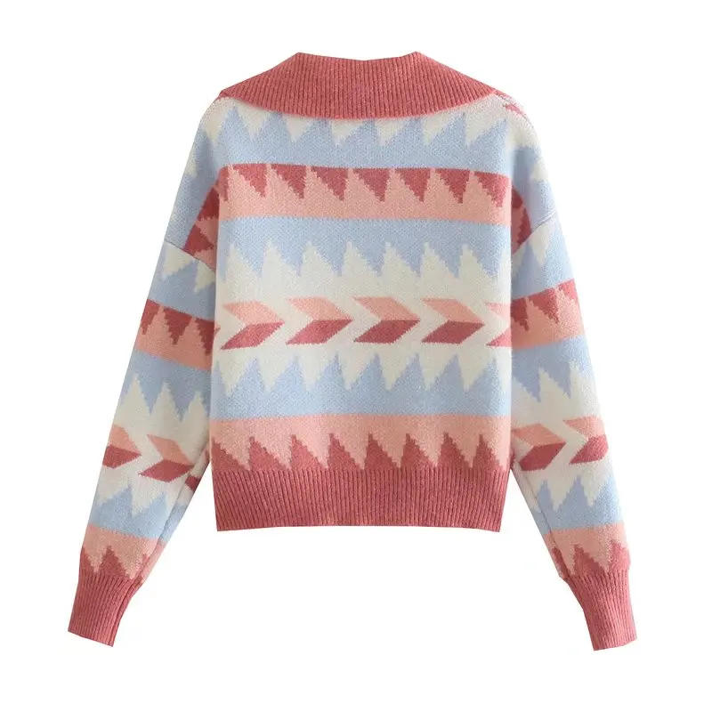 Свитер Za модные женские осенние вязаные свитера Женское пальто винтажный