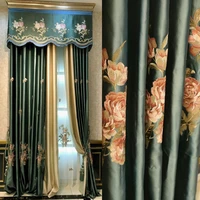 american simple european high precision embroidered curtain living room bedroom embroidered screen curtain customization