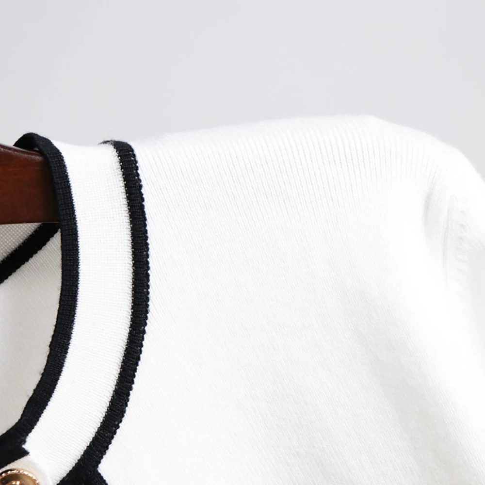 

Korean Fashion Knitted Long Sleeve Cardigan Women O-Neck Baggy Loose Tops White Black Button Up Spring Autumn Sweater Woman