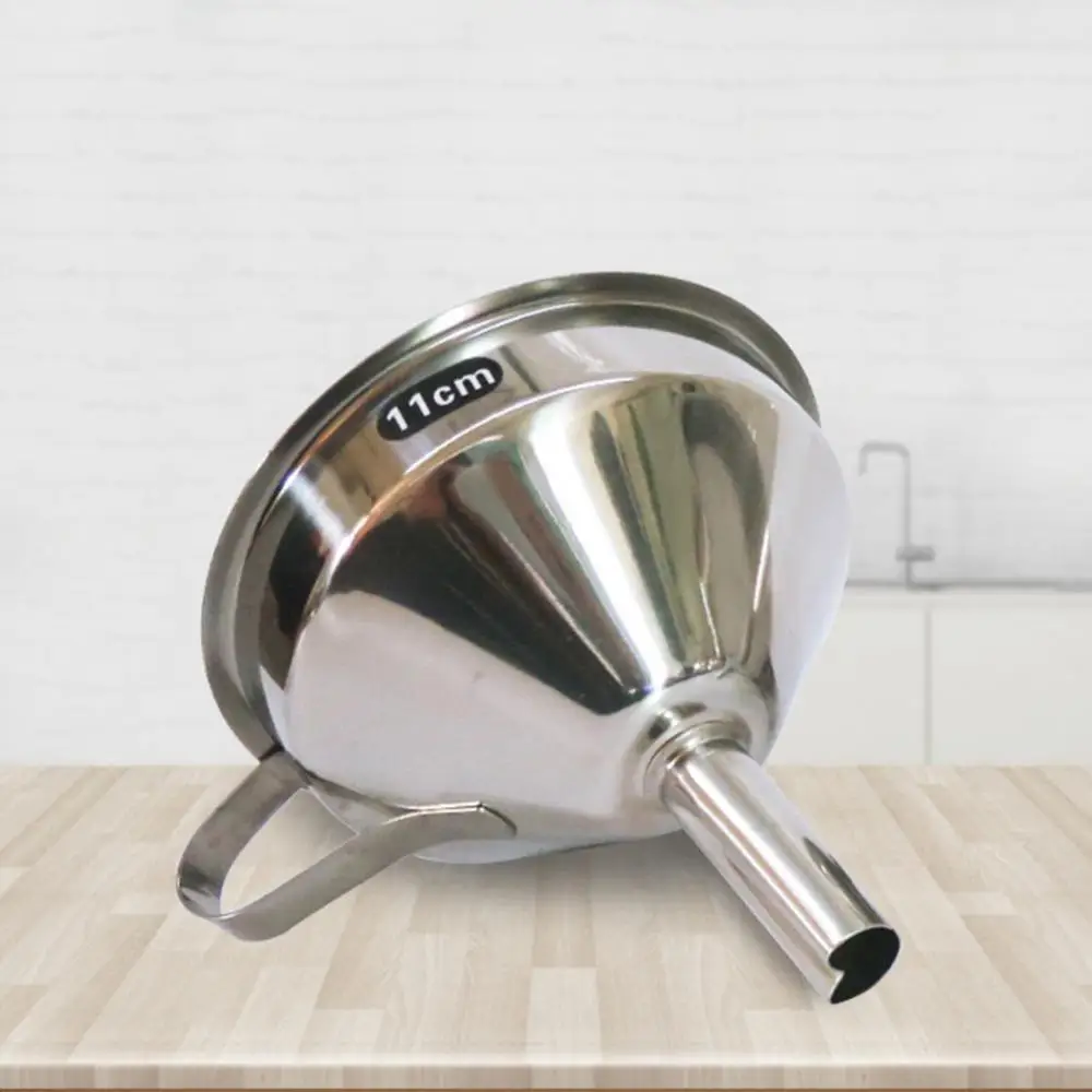 

40%HOT11/13/15cm Stainless Steel Cone Funnel Pour Oil Liquid Hopper Kitchen Home Tool